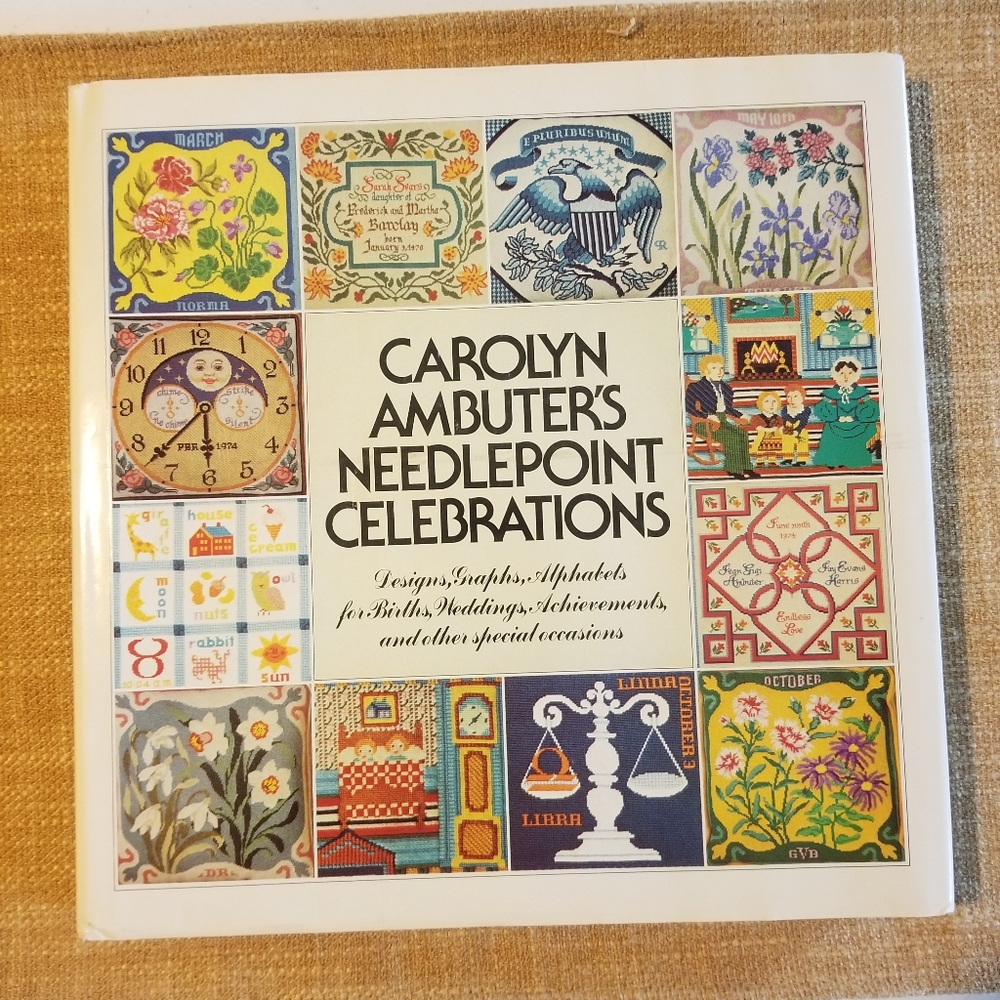 Vintage Carolyn Ambuter’s Needlepoint Celebrations 1st Edition HC Dustjacket